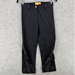 ABSOLU Paris Women's Black Vintage Straight Leg Cropped Motorcycle Pants Size 36